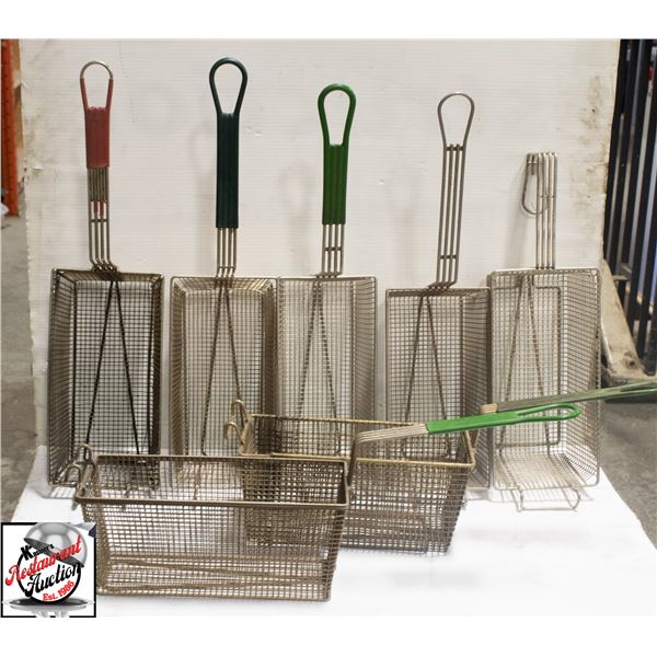 7 ASSORTED DEEP FRYER BASKETS