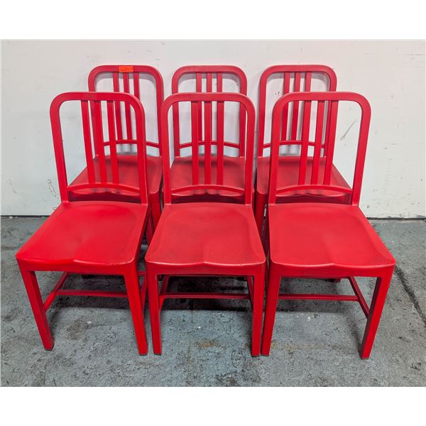 BAILIFF SEIZURE: 6 RED PLASTIC DINING CHAIRS
