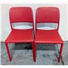 Image 1 : BAILIFF SEIZURE: 2 RED PLASTIC DINING CHAIRS