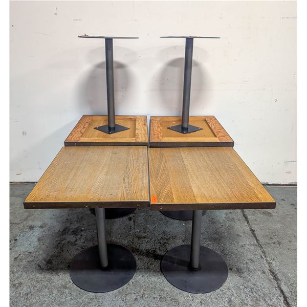 BAILIFF SEIZURE: 6 WOOD TOP DINING TABLES W/ METAL