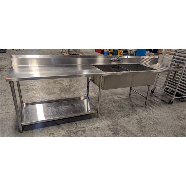 BAILIFF SEIZURE: 11' S/S WORK TABLE W/ BUILT-IN