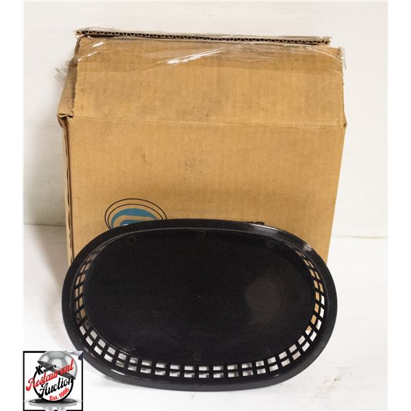 CASE W/ 36 NEW BLACK FOOD BASKETS