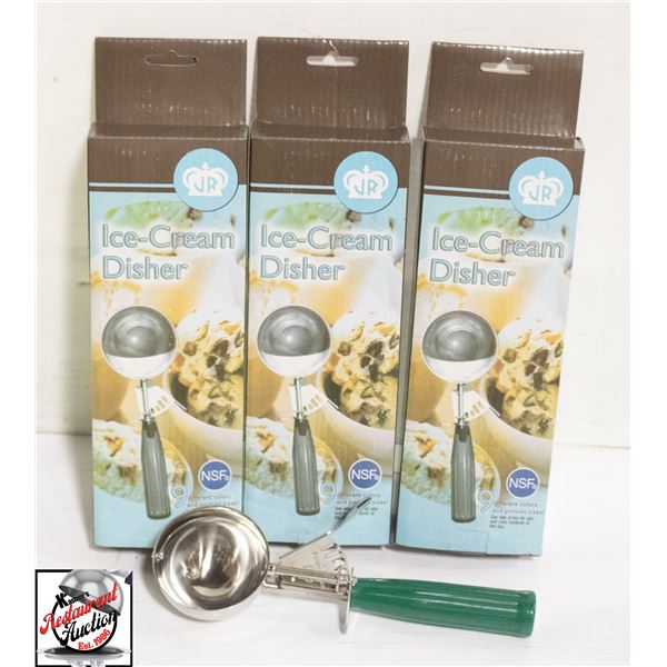 3 NEW JOHNSON ROSE 3 1/4 OZ PORTION SCOOPS