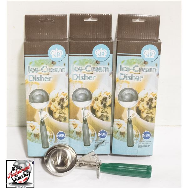 3 NEW JOHNSON ROSE 3 1/4 OZ PORTION SCOOPS