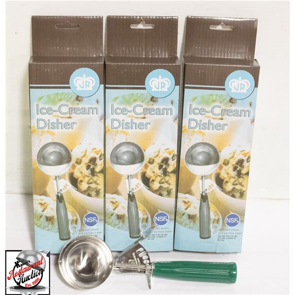 3 NEW JOHNSON ROSE 3 1/4 OZ PORTION SCOOPS