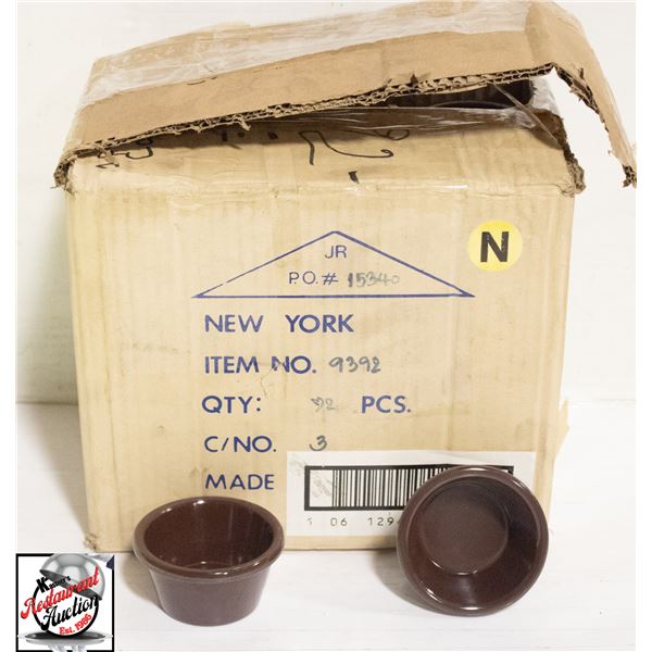 APPROX 72 NE W BROWN SMOOTH SIDE RAMKINS 2 OZ