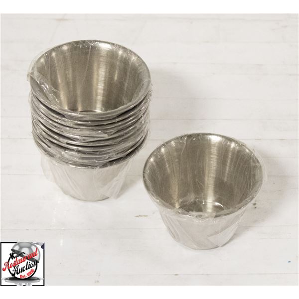 11 NEW STAINLESS STEEL 2.5 OZ RAMKINS