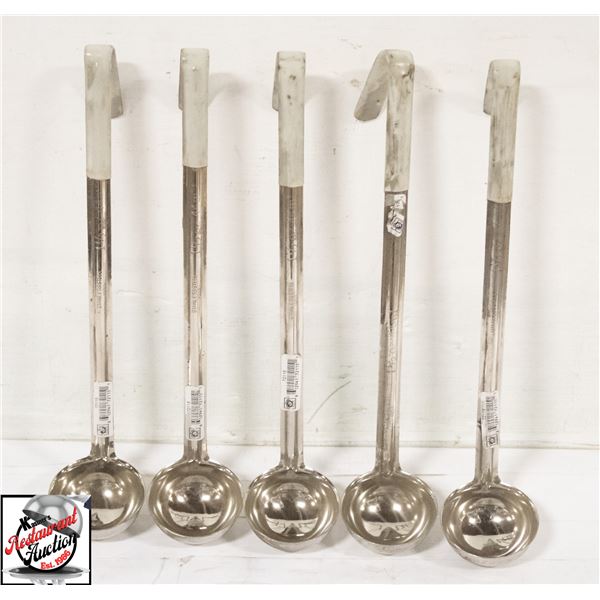 5 NEW JOHNSON ROSE 1 1/2OZ STAINLESS STEEL LADDLES