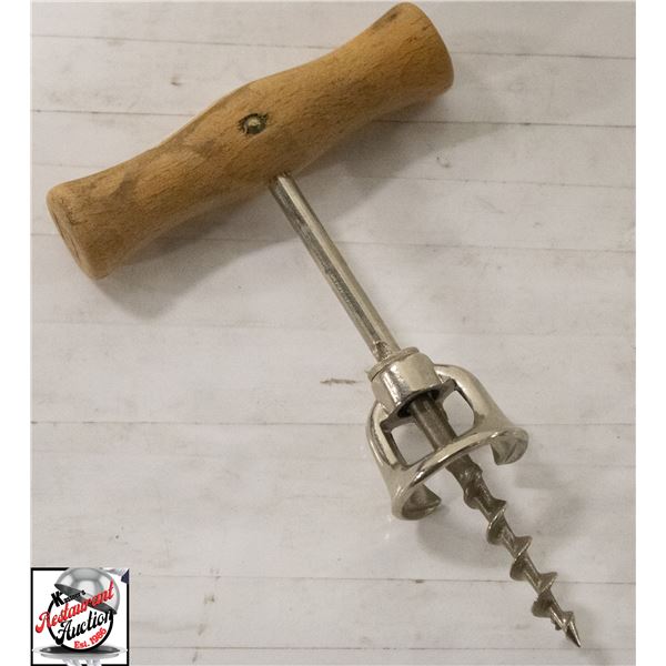 NEW CORKSCREW W/ WOOD HANDLE