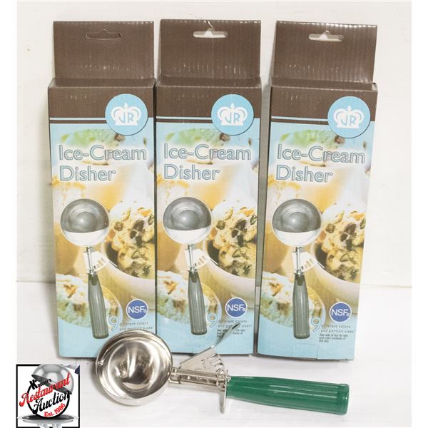 3 NEW JOHNSON ROSE 3 1/4 OZ PORTION SCOOPS