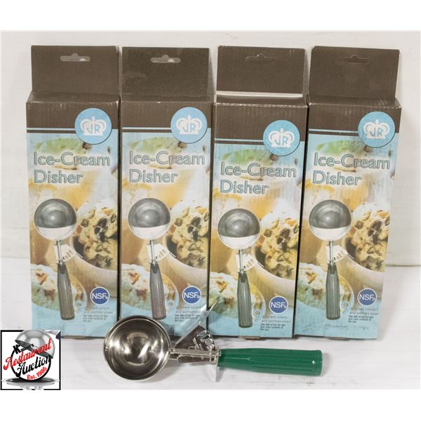 4 NEW JOHNSON ROSE 3 1/4 OZ PORTION SCOOPS