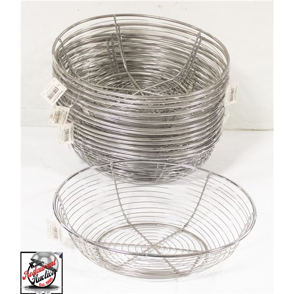 13 NEW OVAL WOVEN WIRE BASKETS