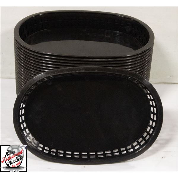 27 NEW BLACKSERVING BASKETS 10.5" X 7" X 1.5"
