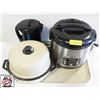 Image 1 : TRAY W/ RICE COOKER STEAMER AND ELECTRIC KETTLE