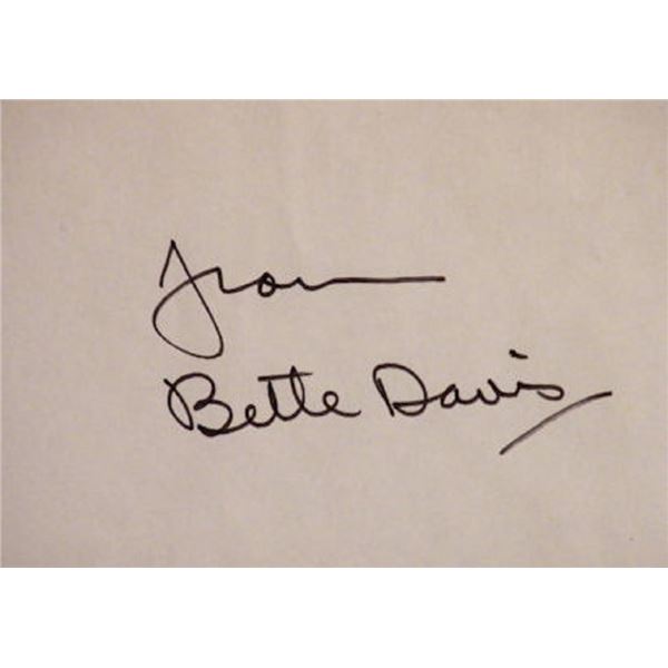 Dead Ringer Bette Davis signature slip
