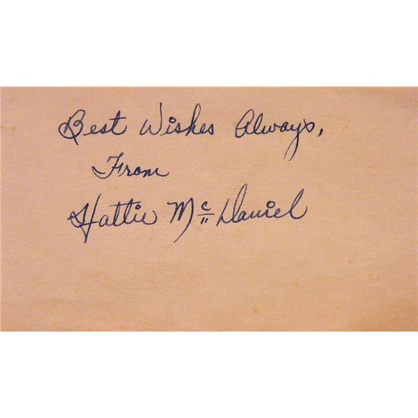 Gone With The Wind Hattie McDaniel signature slip