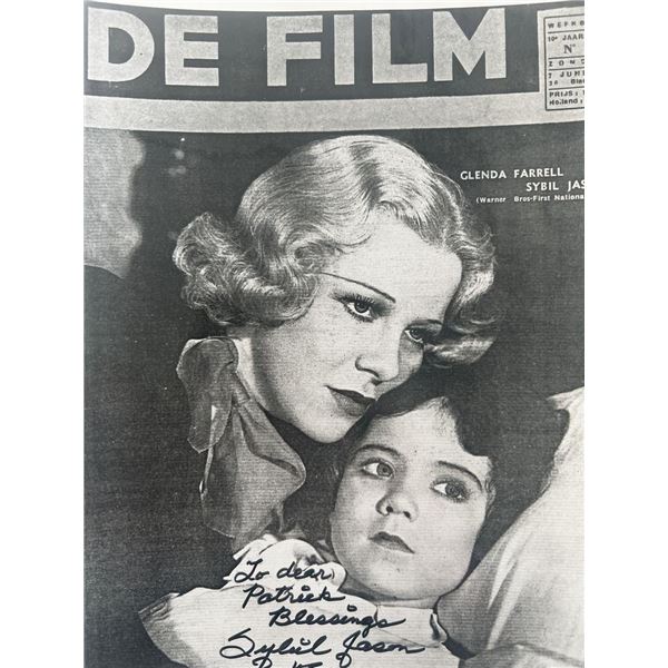 Little Big Shot Sybil Jason signed B&W photo