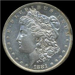 1881O Morgan Dollar Choice+ Unc SCARCE Variety Semi-Prooflike (COI-5609)