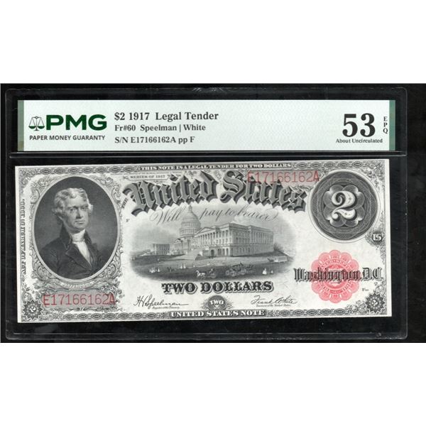 1917 $2 Legal Tender Note PMG 53EPQ