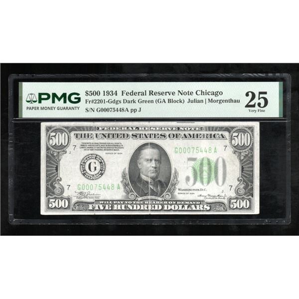 1934 $500 Chicago FRN PMG 25