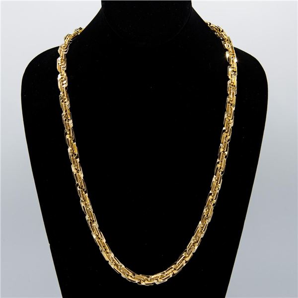 Huge 100.5 Gram 14 Kt Gold Plated Diamond Cut Rope Chain