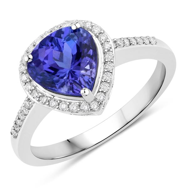 14KT White Gold 2.33ctw Tanzanite and Diamond Ring