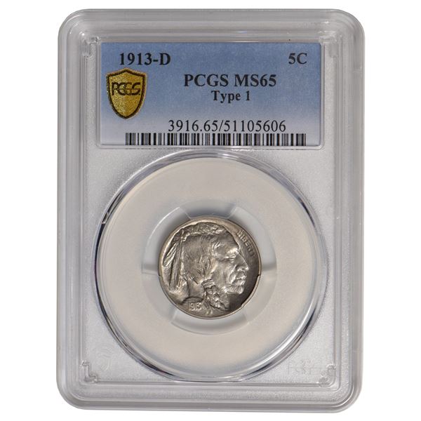 1913-D Buffalo Nickel Type l PCGS MS65