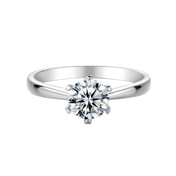 Sparkling 1ct VVS1 White G-H Fire Moissanite Ring