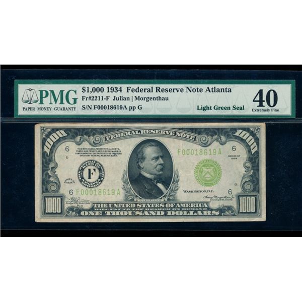1934 $1000 Atlanta FRN PMG 40