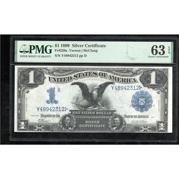 1899 $1 Black Eagle Silver Certificate PMG 63EPQ