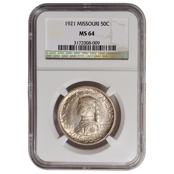 1921 Missouri Commemorative Half Dollar NGC MS64
