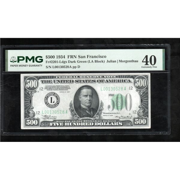 1934 $500 San Francisco FRN PMG 40