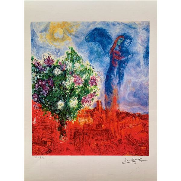 Marc Chagall COUPLE ABOVE ST PAUL Facsimile Signed Limited Edition Giclee