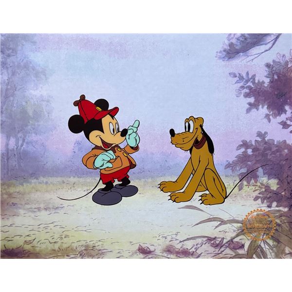 Disney Mickey Mouse Pluto THE POINTER Limited Edition Sericel Animation Art Cel