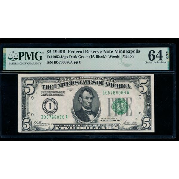 1928B $5 Minneapolis FRN PMG 64EPQ