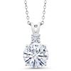 Image 1 : Sterling Silver 4.16ctw Moissanite Pendant with Chain