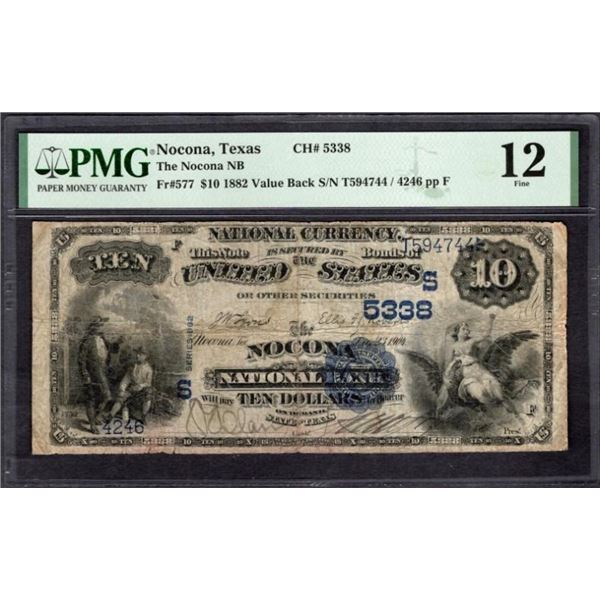 1882 $10 Nocona TX National PMG 12