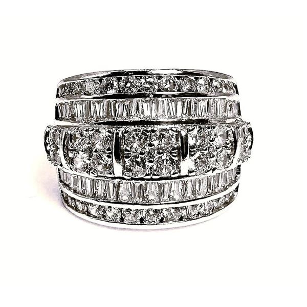 14 Kt White Gold Plate 5.75 Ctw Lab Simulated Diamond Ring