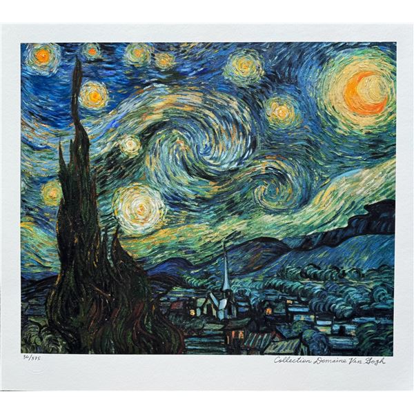 Vincent Van Gogh STARRY NIGHT Estate Signed Limited Edition Giclee