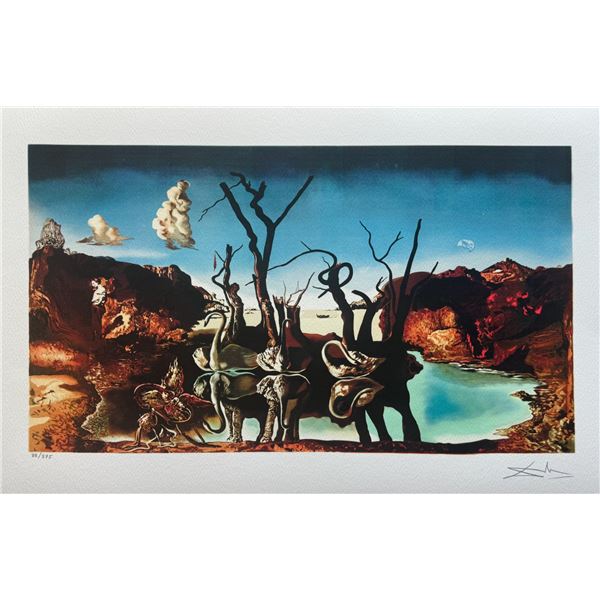 Salvador Dali SWANS REFLECTING ELEPHANTS Signed Limited Edition Giclee