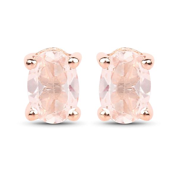 Plated 18KT Rose Gold 0.80ctw Morganite Earrings