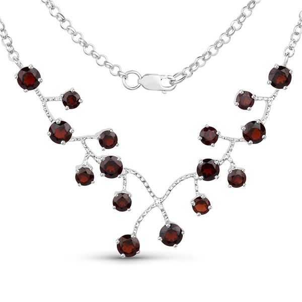 Sterling Silver 7.20ctw Garnet Necklace
