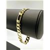 Image 3 : Sharp 14.5 Gram 14 Kt Yellow Gold Plate Italian Figaro Bracelet Bracelet