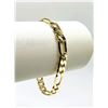 Image 5 : Sharp 14.5 Gram 14 Kt Yellow Gold Plate Italian Figaro Bracelet Bracelet