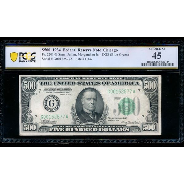 1934 $500 Chicago FRN PCGS 45