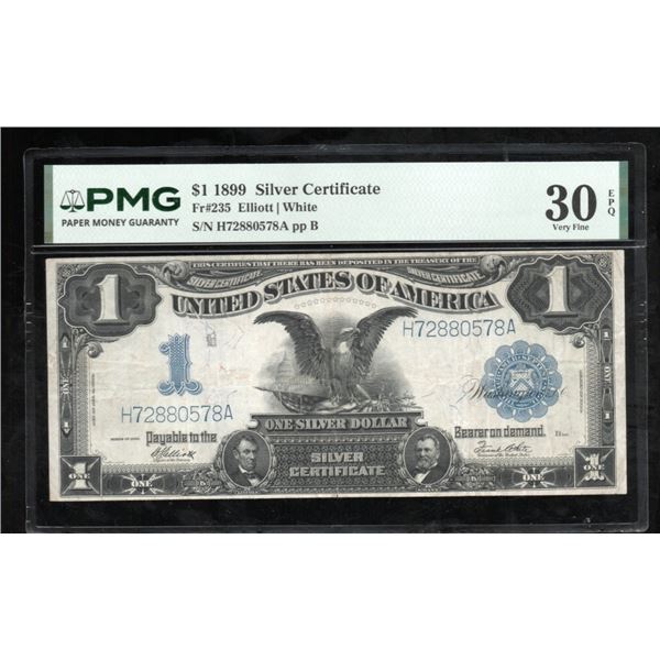 1899 $1 Black Eagle Silver Certificate PMG 30EPQ