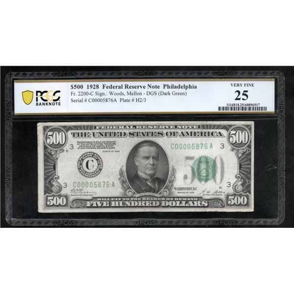 1928 $500 Philadelphia FRN PCGS 25