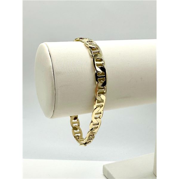 Dazzling 14.8 Gram 14 K Yellow Gold Plated Mariners Link Bracelet