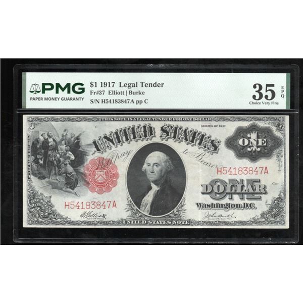 1917 $1 Legal Tender Note PMG 35EPQ