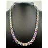 Image 3 : 18KT White Gold Plated 69ctw Azotic Blue Moissanite Tennis Necklace